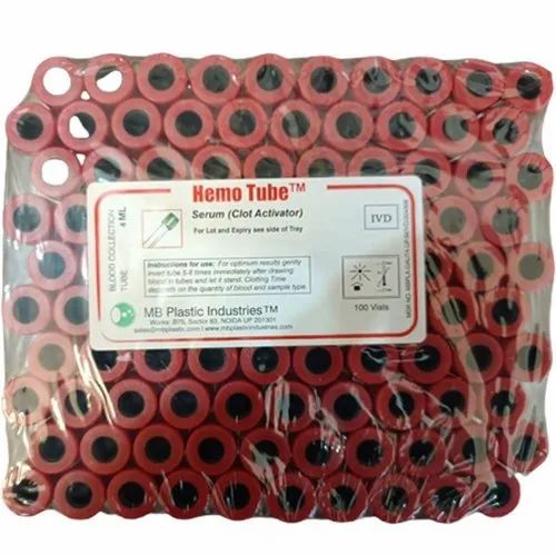 Red Serum Clot Activator Blood Collection Tube