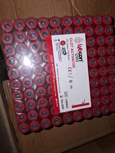 Glass Red ( Base ) Lybcon Clot Activator Tube, 2ml