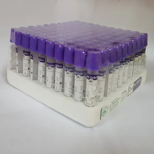 Plastic EDTA Single Cap Blood Collection Tubes, For Laboratory, Pack of 100