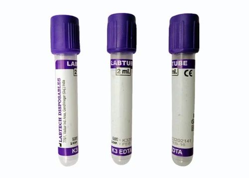Lab Tube K3 EDTA Non Vacuum Blood Collection Tubes, For Hospital