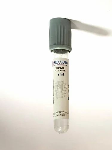 2ml Sodium Fluoride Non-Sterile Vacuum Blood Collection Tube - Grey Cap - 13 X 75 mm