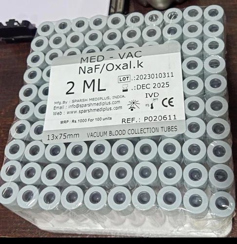 Glass 2ml Sodium Fluoride Potassium Oxalate Tubes