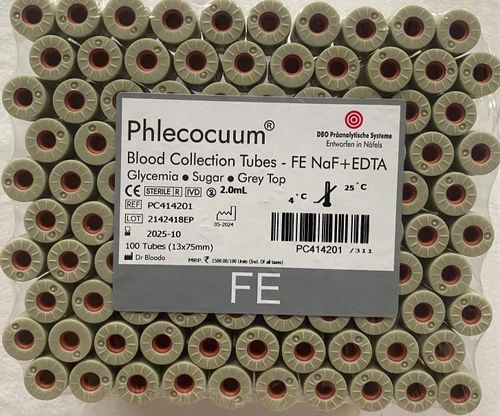 Plastic DBO Vacuum Sdoium Flouride Blood Collection tuben Tube 2ml