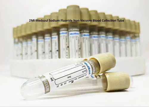 Plastic 2ml Medsoul Sodium Fluoride Non Vacuum Blood Collection Tube
