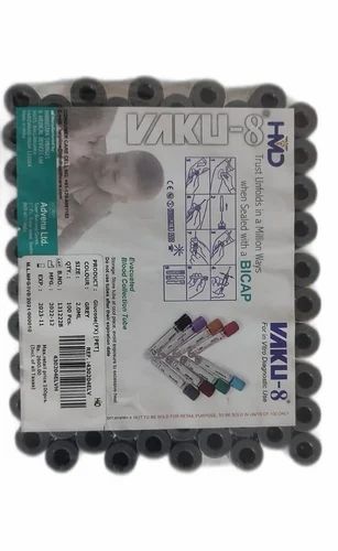 Platics And Glass Vacutainer Grey Glucose Fluoride Tubes VAKU HMD