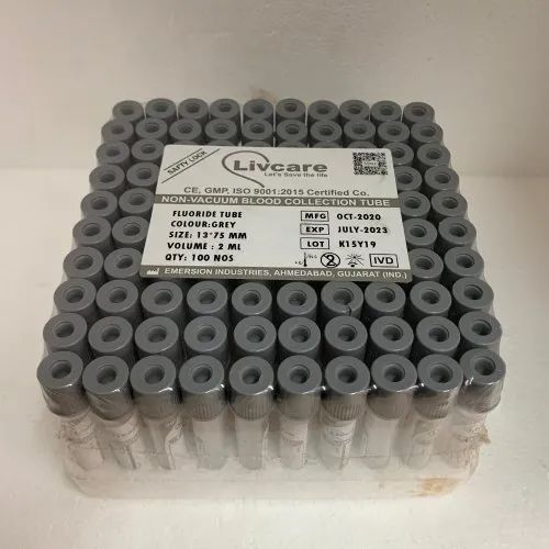 Plastic Fluoride Tube Double Cap, 3 ml