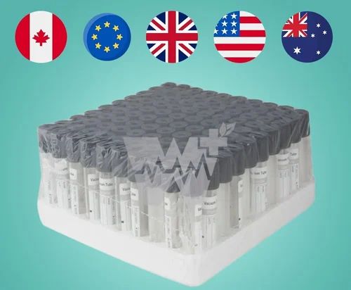 Plastic Plus Flouride Non-Vacuum Blood Collection Tube - 2ml Pack of 100