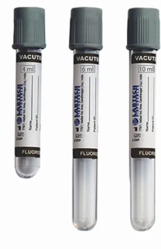 Plastic Sodium Fluoride Vacuum Blood Collection Tubes, For Laboratory, Size: 16x100 Mm