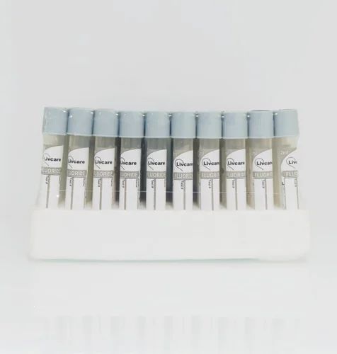 Plastic Sodium Fluoride Blood Collection Tube, 3 ml