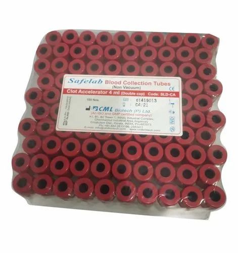 Plastic Non Vacuum Blood Collection Tubes, For Laboratory
