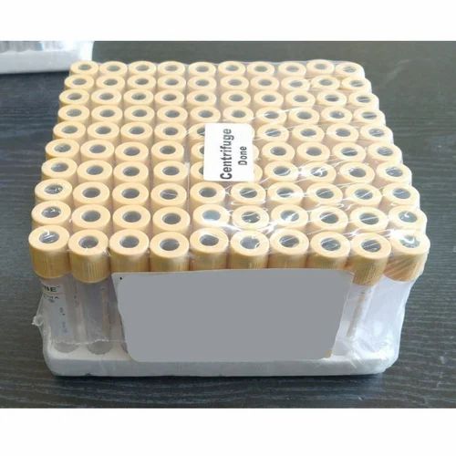Glass 5ml Non Vacuum Double Cap Blood Collection Tube, For Clinical