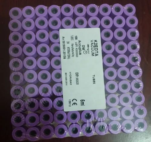 Plastic K3 Edta Non Vacuum Blood Collection Tube, For Laboratory, Size: 2 ml