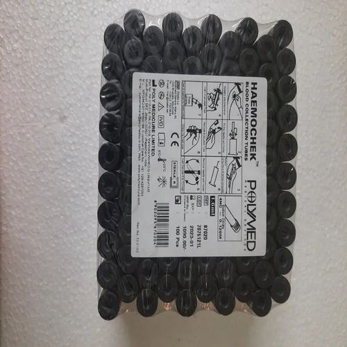 Sodium Heparin Haemochek Black Blood Collection Tubes, For Clinical