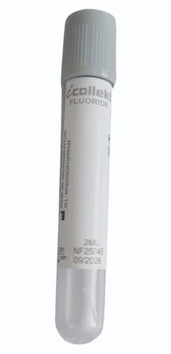 Sterile Grey Closure Non Vacuum Blood Collection Tubes (2ml, 75mm) with Sodium Fluoride