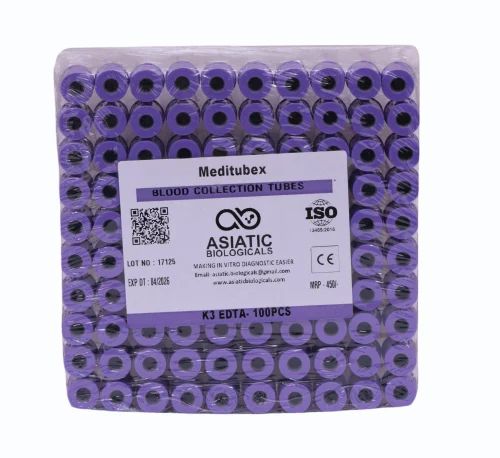 Plastic K3 Edta Non Vacuum Blood Collection Tube, For Laboratory, Size: 2 ml