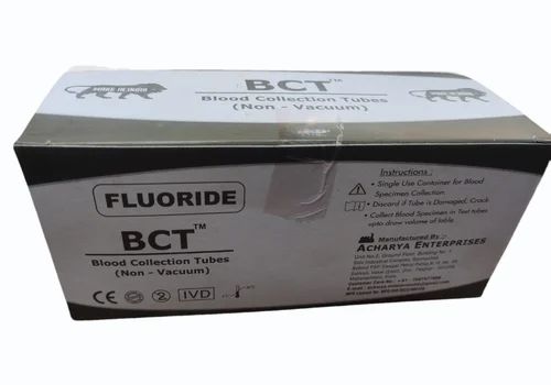 Plastic Fluoride BCT Non Vacuum Blood Collection Tube, For Laboratory, 5 ml