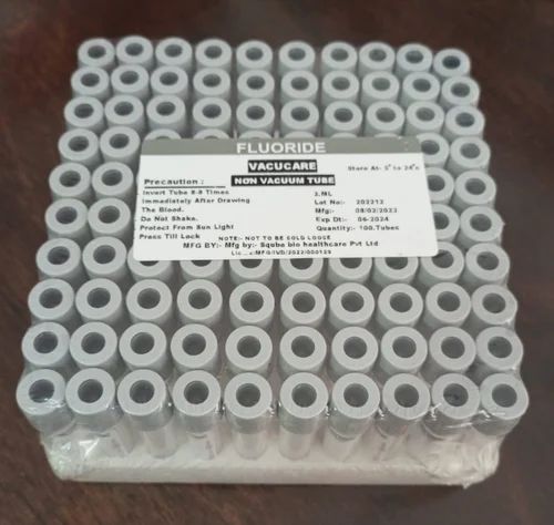 Fluoride Non Vacuum Blood Collection Tubes, For Clinical