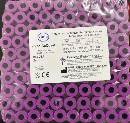 Plastic Xinle Non Vaccum Blood Collection Tubes, Size: 2 ml
