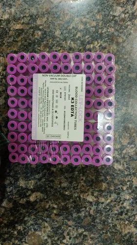 Plastic K3 Edta Non Vacuum Blood Collection Tube, For Medical purpose