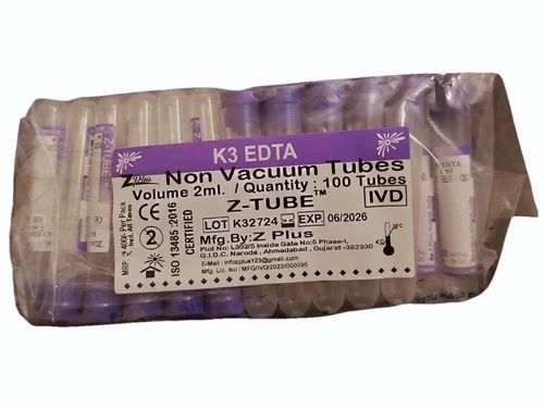 K3 Edta Non Vacuum Blood Collection Tube