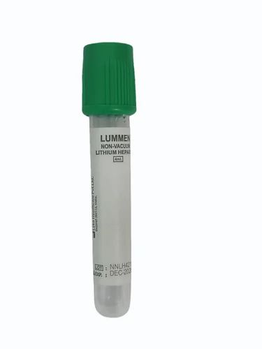 Lithium Heparin Non Vacuum Blood Collection Tube, Size: 10 ml, For Laboratory