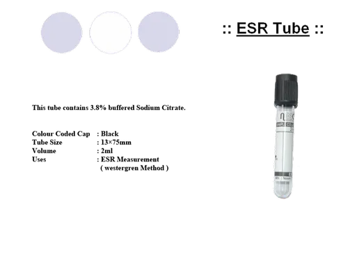 Non Vaccum Esr Blood Collection Tube