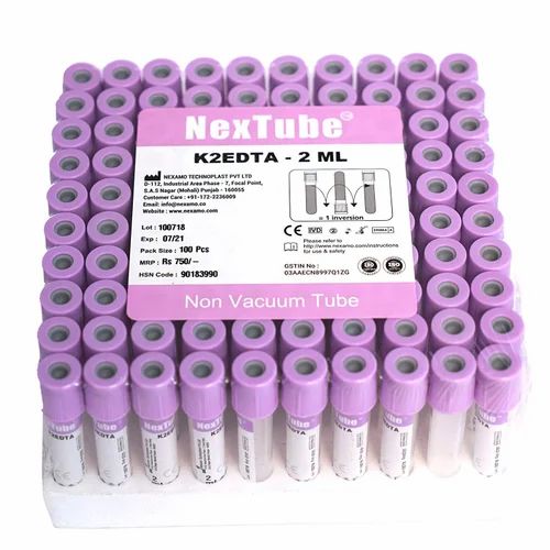 Non Vacuum Blood Collection Tubes K3 Edta 2 Ml