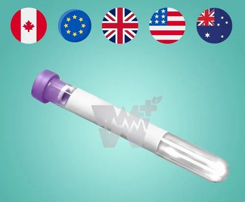 Plastic Plus EDTA Non-Vacuum Blood Collection Tube - 2ml Pack of 100