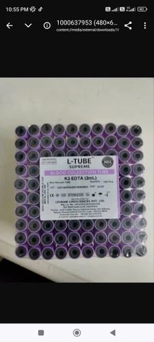 L Tube K3 Edta Non Vacuum Blood Collection Tube, For Laboratory, 2 ml