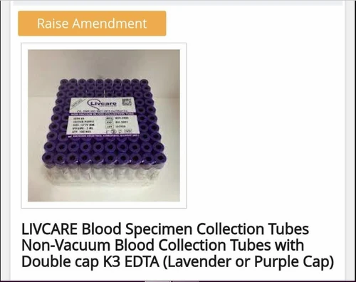 Non Vacuum Blood Collection Tube