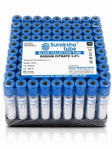 PP Plastic Suraksha Sodium Citrate Collection Tube