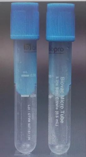 Blood Collection Tube Sodium Citrate, For Laboratory, Size: 2 ml