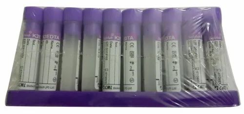 Glass 1 Ml EDTA Vacuum Blood Collection Tube, Packaging Type: Packet, 50 Piece