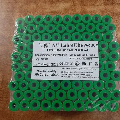 Vacuum Lithium Heparin Blood Collection Tube with double cap