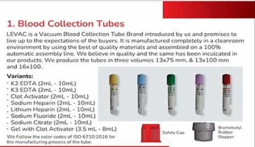 Blood Collection Tube Vacuum, For Laboratory