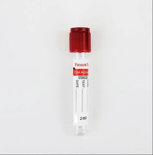Clot Activator Vacuum Blood Collection Tubes, Plastic, Size: 2 ml