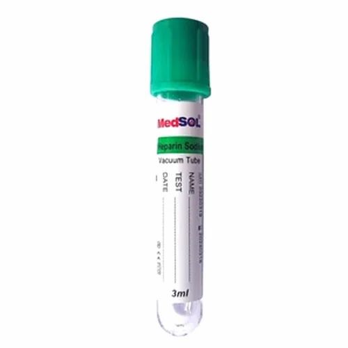 MedSol Heparin Sodium Vacuum Blood Collection Tube, For Laboratory