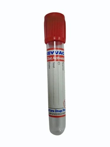 Keyvac Serum Clot Activator Vacuum Blood Collection Tube, PET, Size: 5 ml