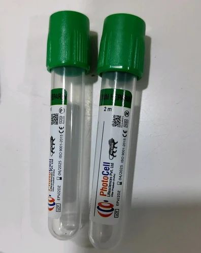 Sodium Heparin Vacuum Blood Collection Tube, Size: 2 ml