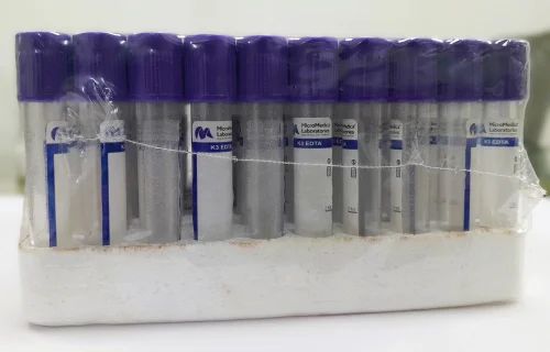 Vacuum Blood Collection Tube K3 EDTA Lavender Top 2 ML Tube, PET