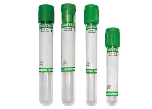 Vacuum Blood Collection Tubes Lithium Heparin 3 ml, 4 ml