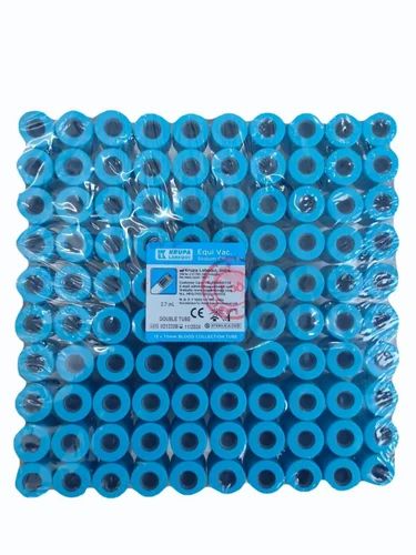 Plastic Blue Vacuum Blood Collection Tube, Size: 5 ml