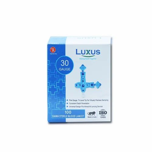 Luxus Round   Gamma Sterilized Premium Glucometer Lancets 30G 100pcs