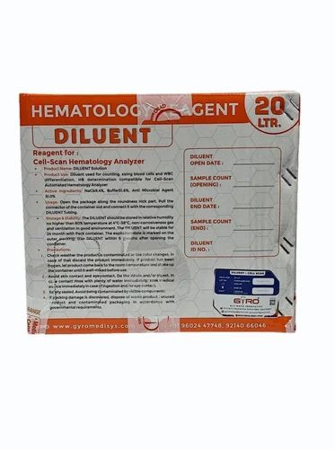 Colourless Gyro Hematology Diluent 20 Ltrs, Packaging Type: Box