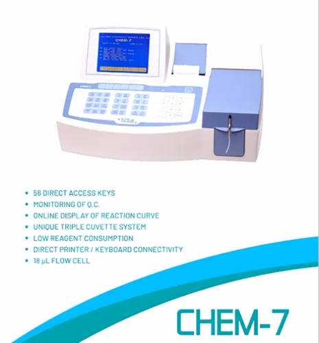 Erba Biochemistry Analyzer Chem 7, Assays: Clinical Chemistry