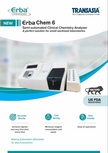 ERBA CHEM 6 SEMI AUTO BIOCHEMISTRY, Assays: Clinical Chemistry