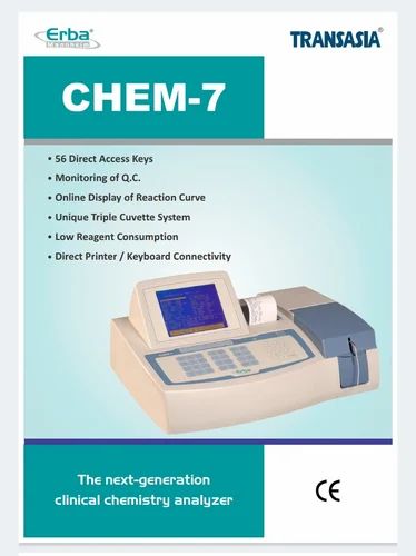 Semi Automatic Erba Chem 7 Biochemistry Analyser