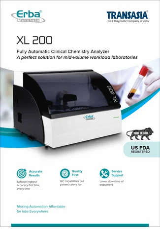 Erba Xl 200 Biochemistry Analyzer, Assays: Clinical Chemistry, Fully Automatic