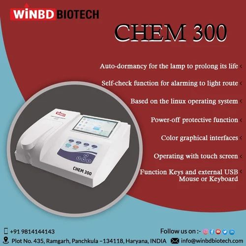 Winbd Biotech Chem 300 Semi Auto Biochemistry Analyzer, Assays: Clinical Chemistry