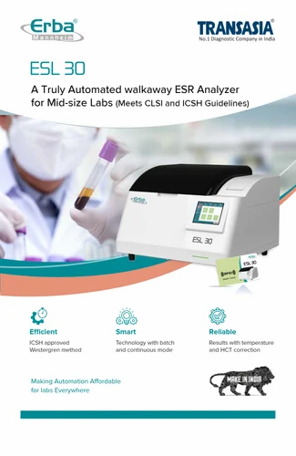 Erba ESL 30 Automated Walkaway Analyzer, Fully Automatic